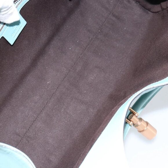 GUCCI New Jerky Shoulder Bag Leather Blue Gold 124407 Auth 147486 - Picture 10 of 16